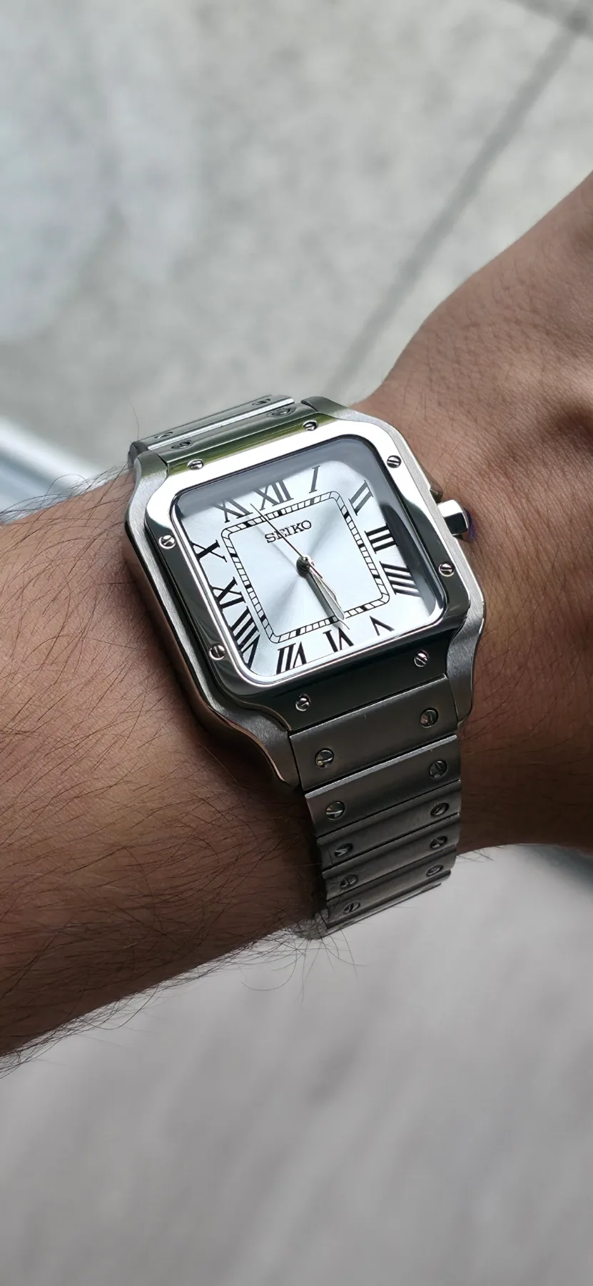 Seiko Mod Santos Automatique – Cadran blanc – 38 mm — photo 2
