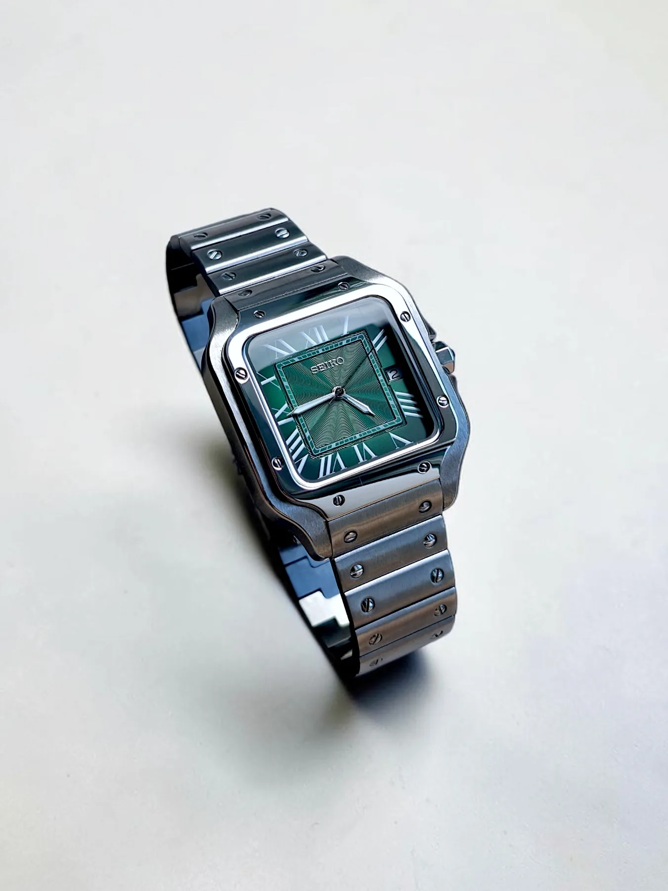 Seiko Mod Santos Automatique – Cadran vert émeraude – 38 mm
