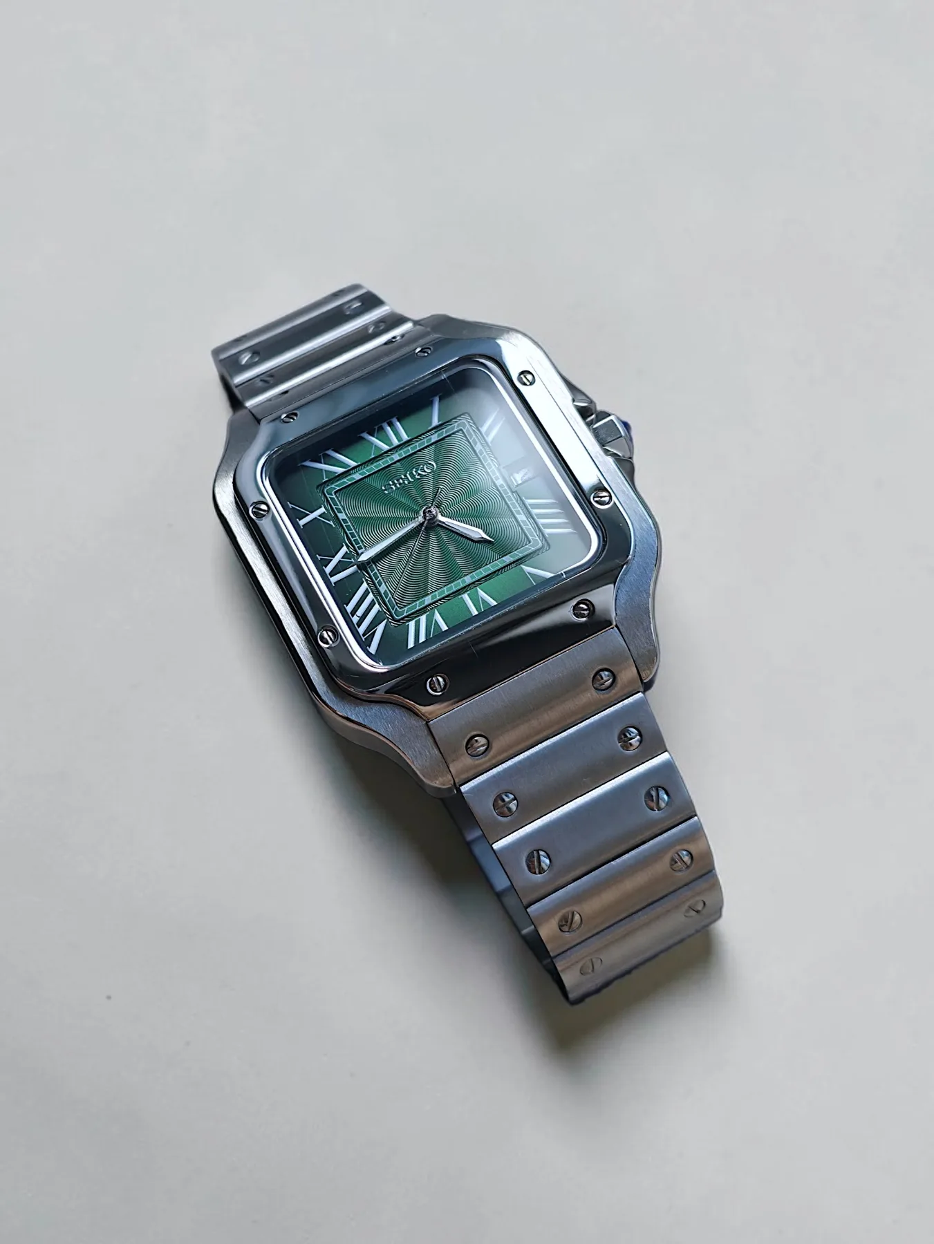 Seiko Mod Santos Automatique – Cadran vert émeraude – 38 mm — photo 3