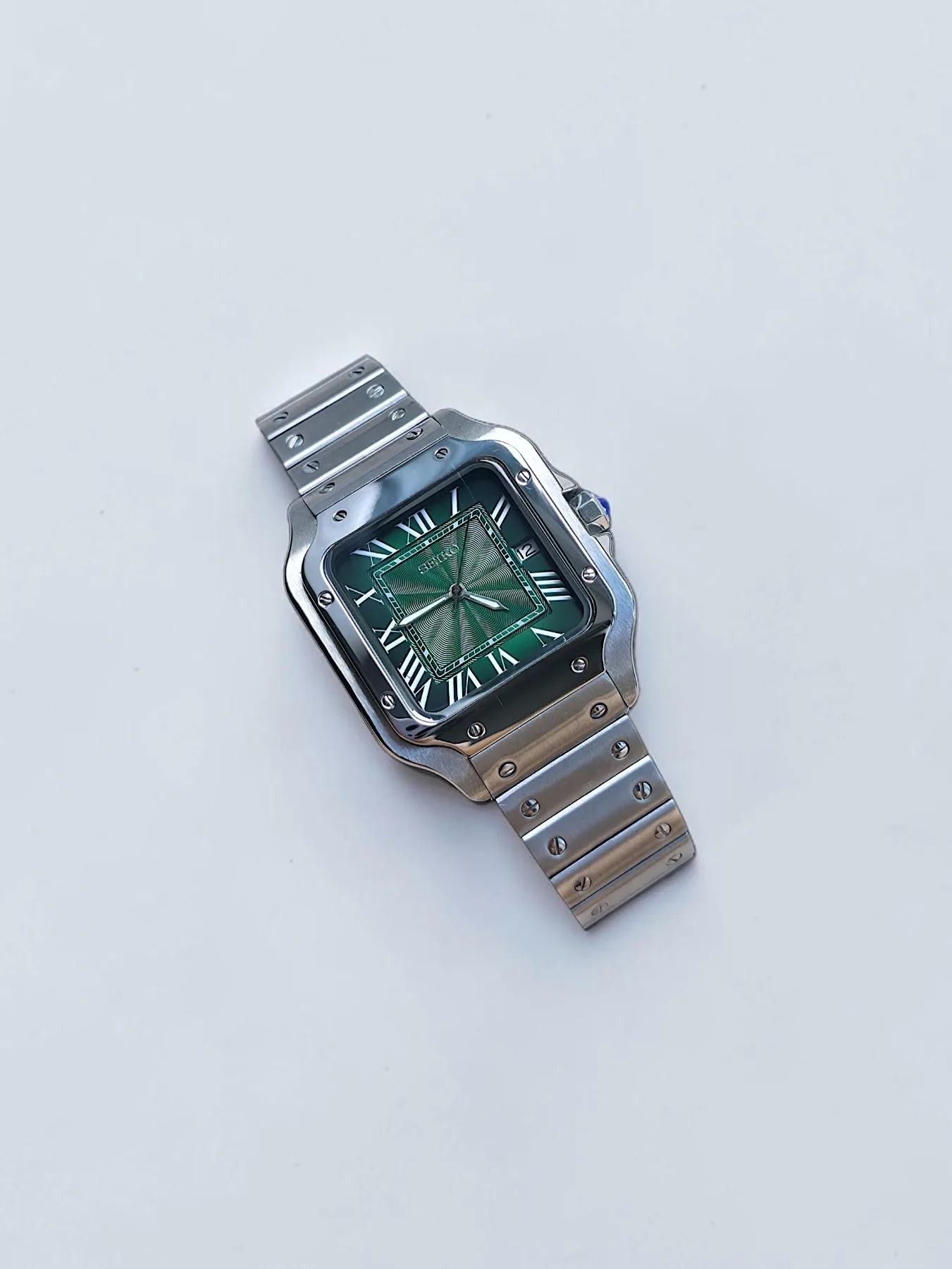 Seiko Mod Santos Automatique – Cadran vert émeraude – 38 mm — photo 4