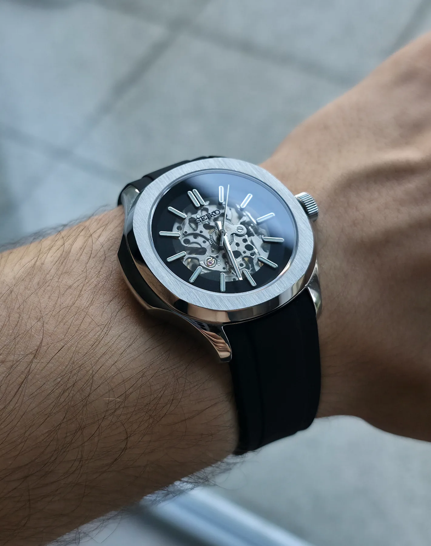 Seiko Mod Aquanaut Squelette Automatique – Noir et argent — photo 3