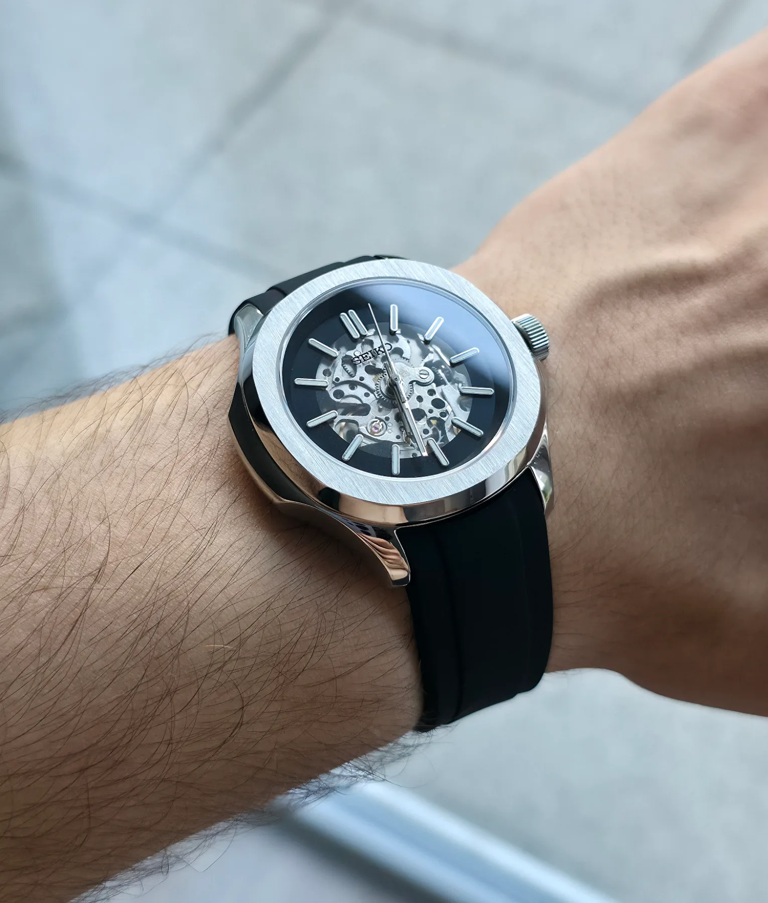 Seiko Mod Aquanaut Squelette Automatique – Noir et argent — photo 4