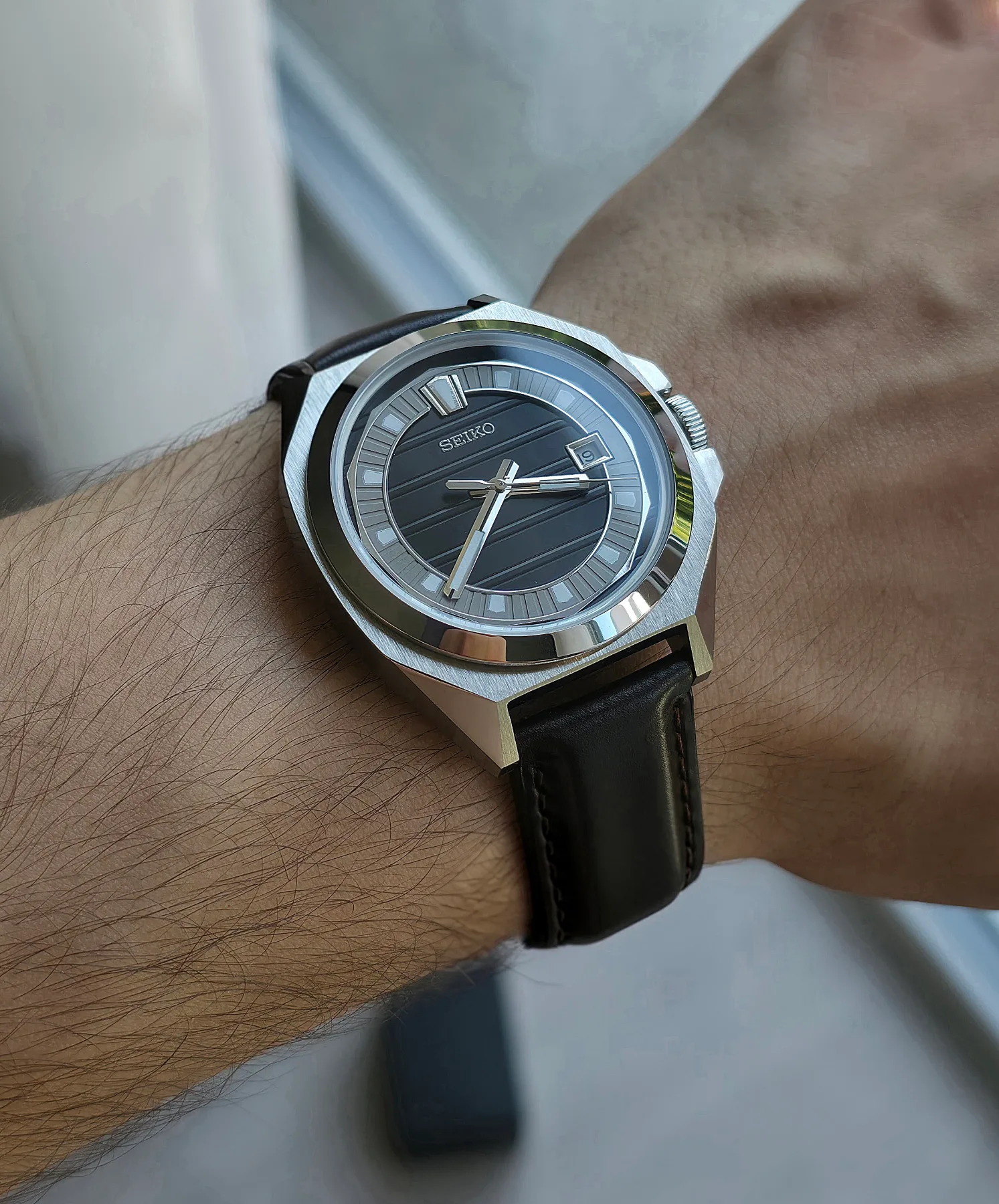 Seiko Mod Vanac Automatique – Cadran noir – 38 mm