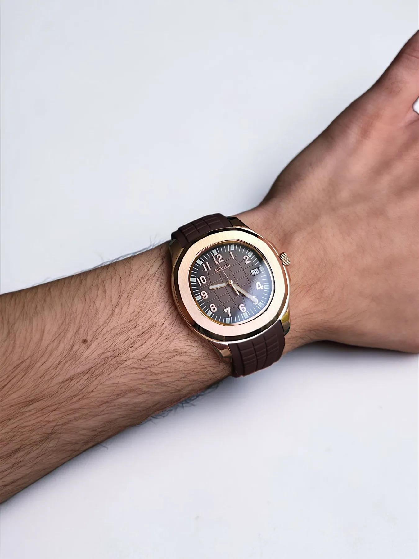 Seiko Mod Aquanaut Automatique – Or rose et cadran chocolat — photo 4