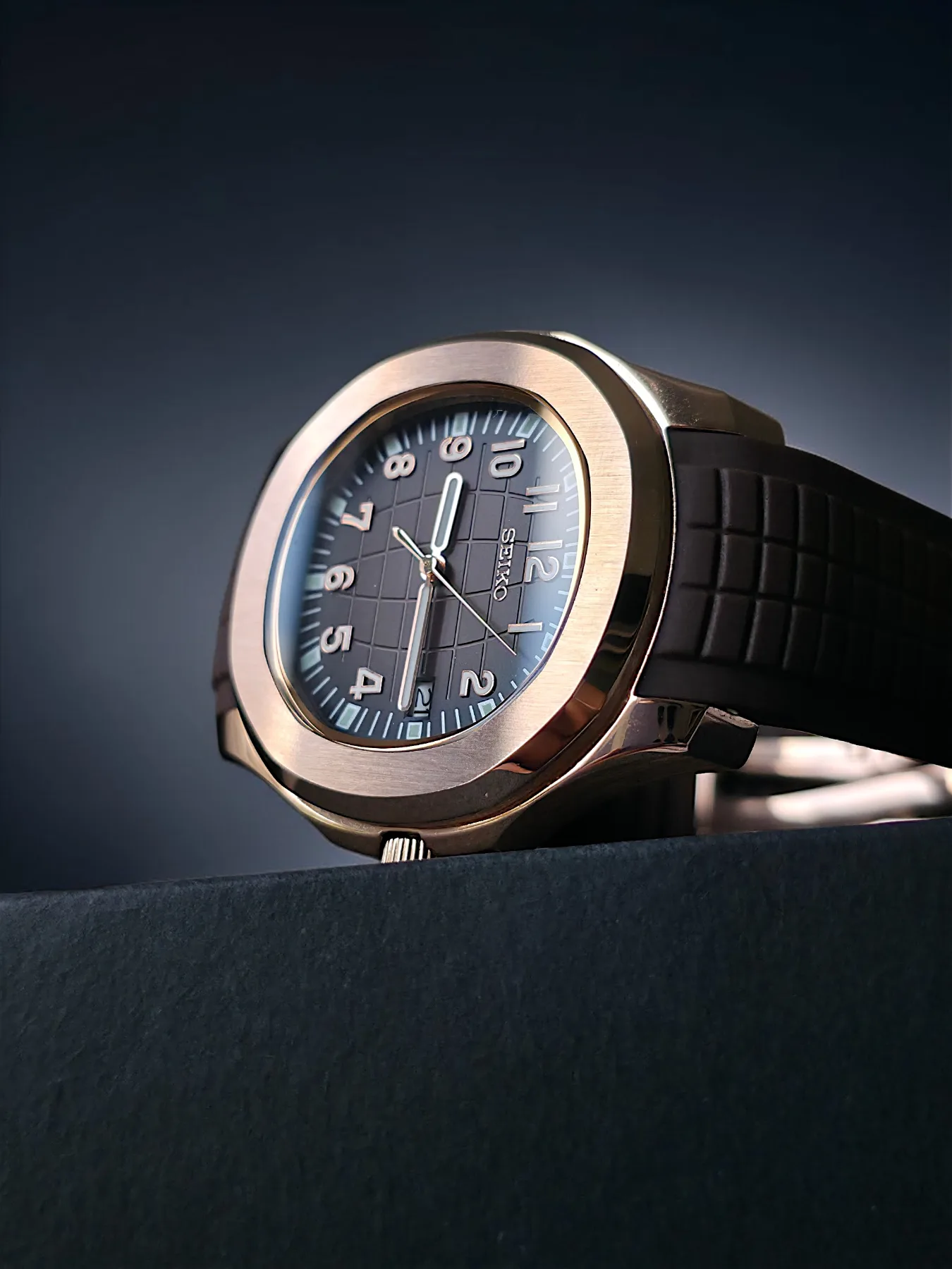 Seiko Mod Aquanaut Automatique – Or rose et cadran chocolat — photo 5