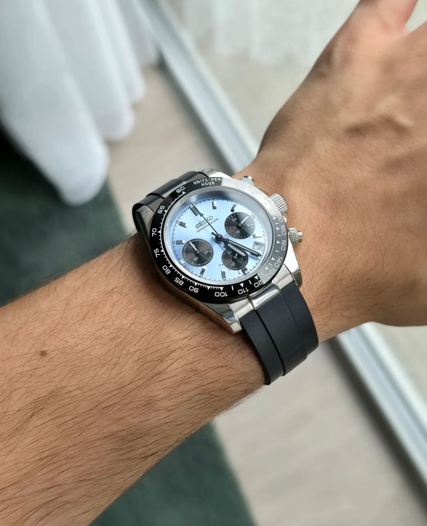 Seiko Mod Daytona Chronographe – Cadran Ice Violet – 40 mm — photo 5