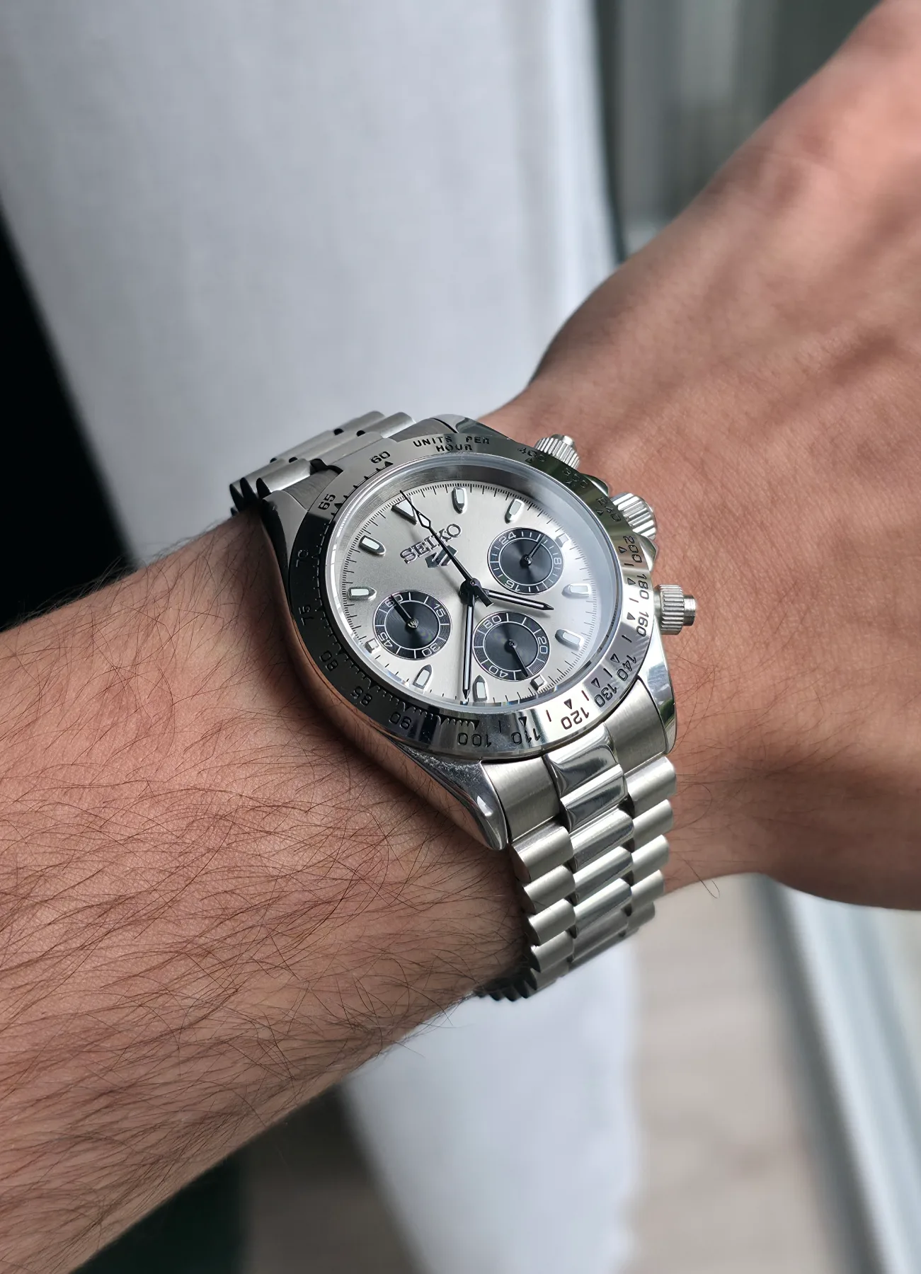 Seiko Mod Daytona Chronographe – Cadran gris ardoise – 40 mm — photo 2