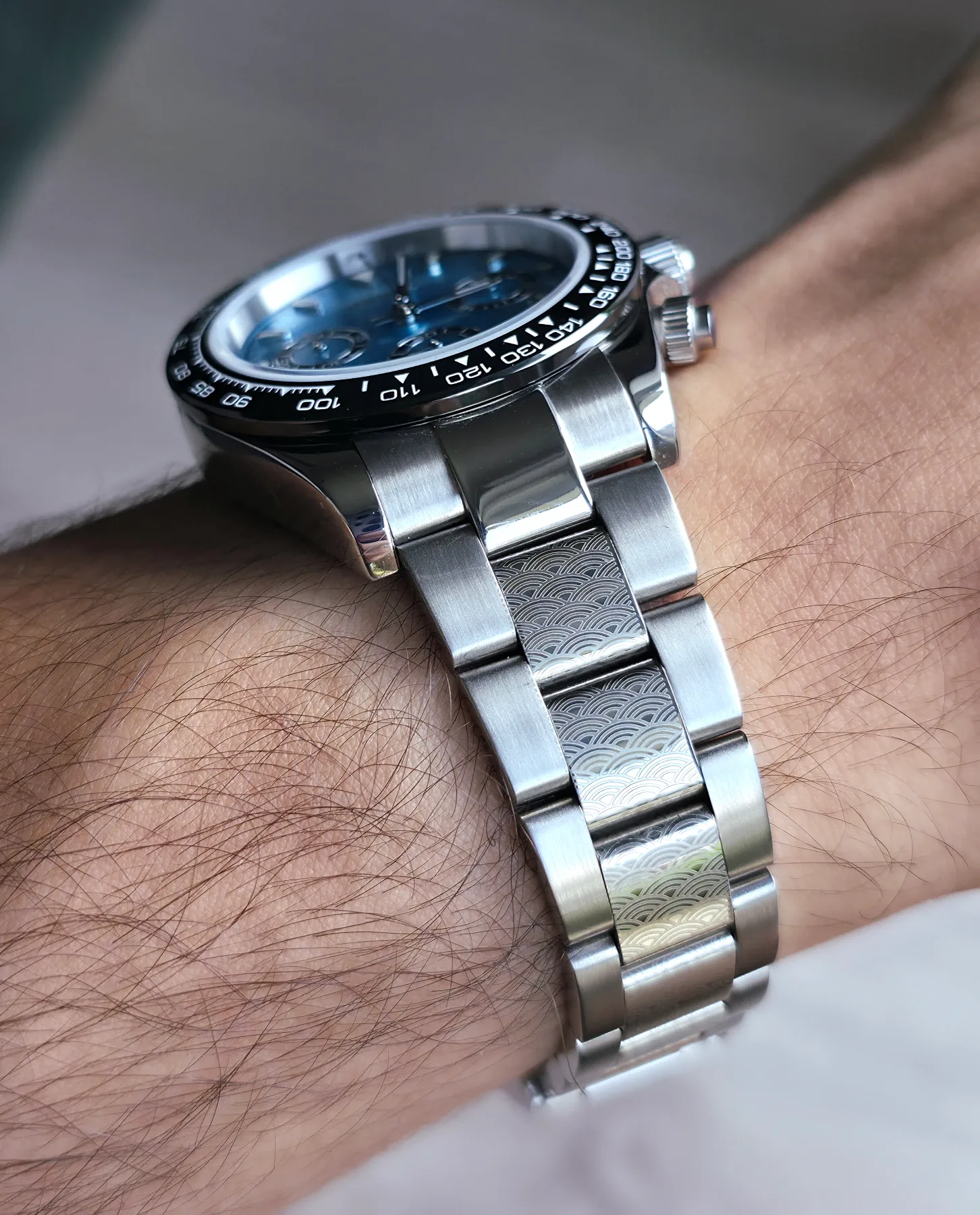 Seiko Mod Daytona Chronographe – Cadran Ice Blue – 40 mm — photo 4