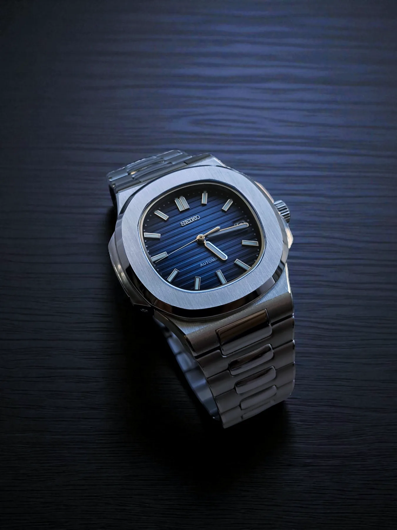 Seiko Mod Nautilus Automatique – Cadran bleu