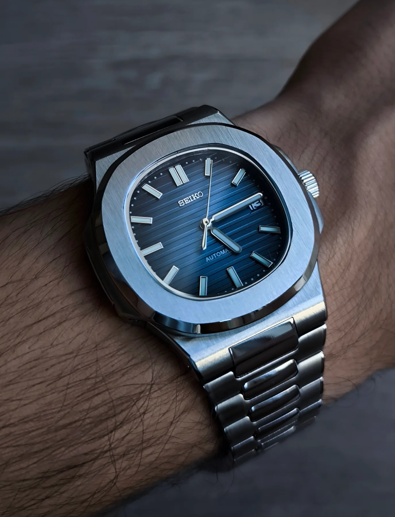 Seiko Mod Nautilus Automatique – Cadran bleu — photo 2
