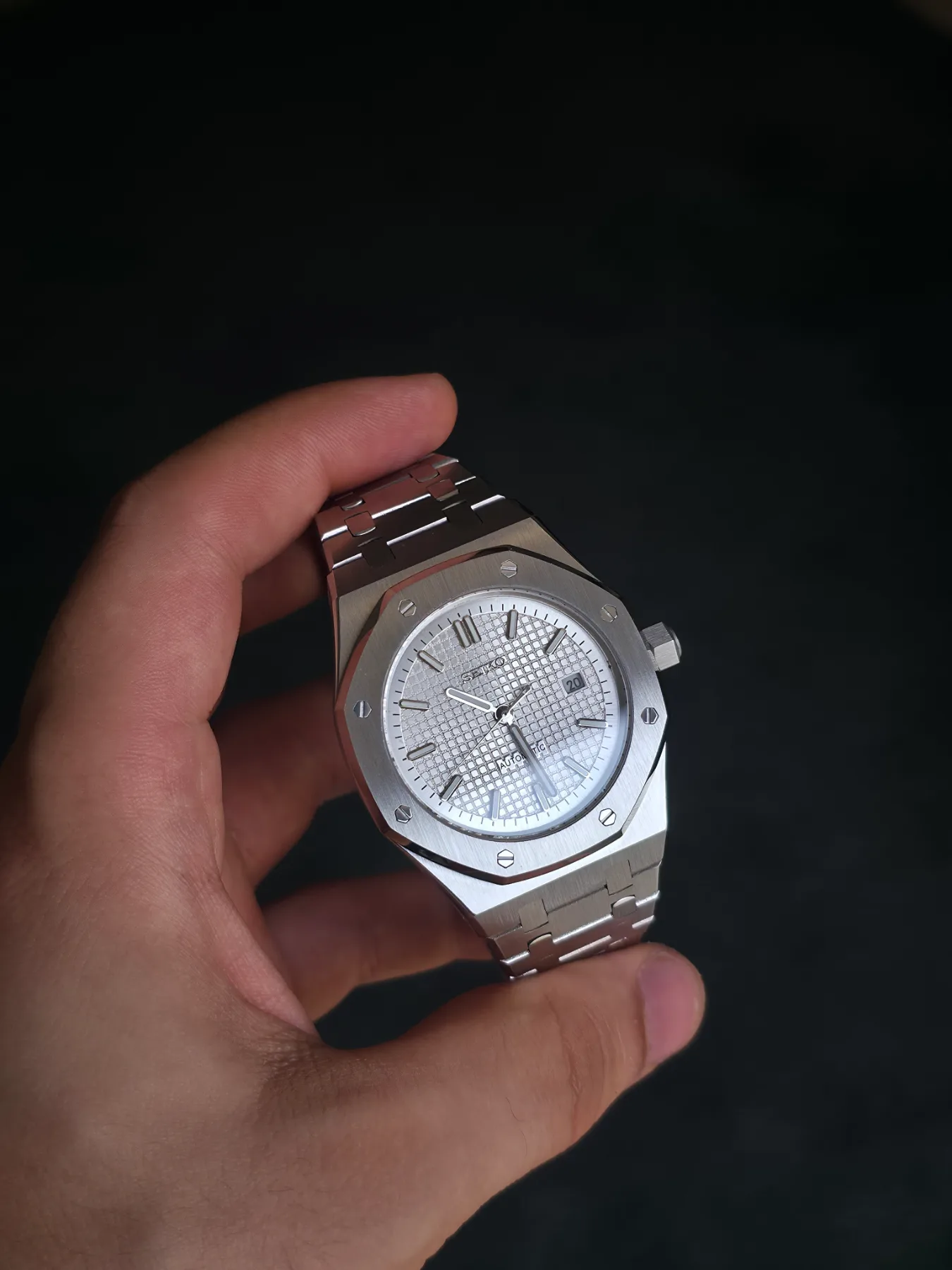 Seiko mod royal oak blanc