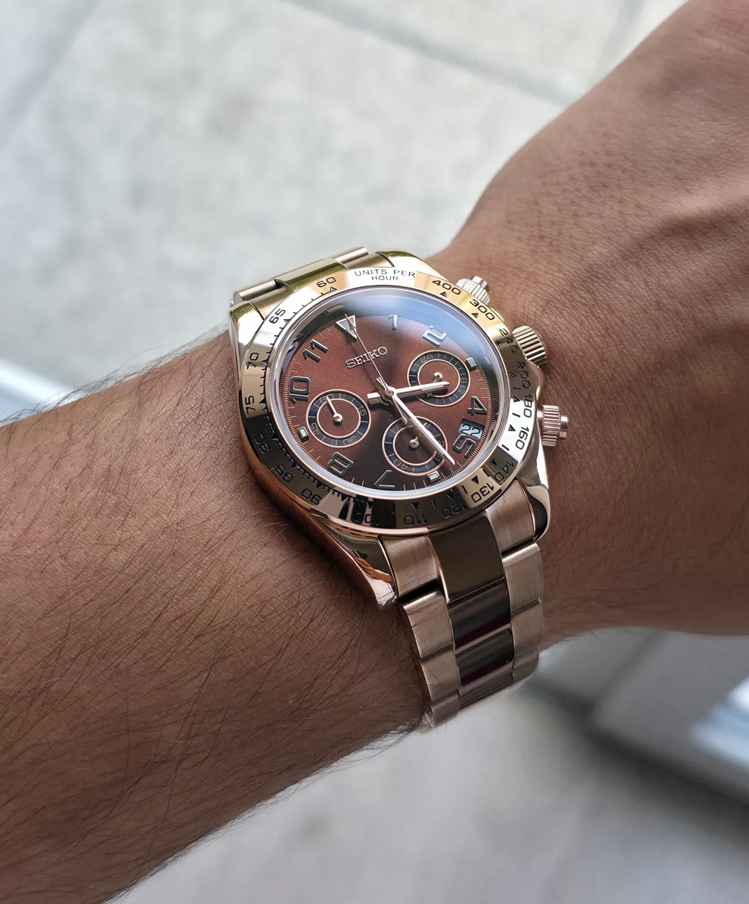 Seiko Mod Daytona Or Rose — photo 2