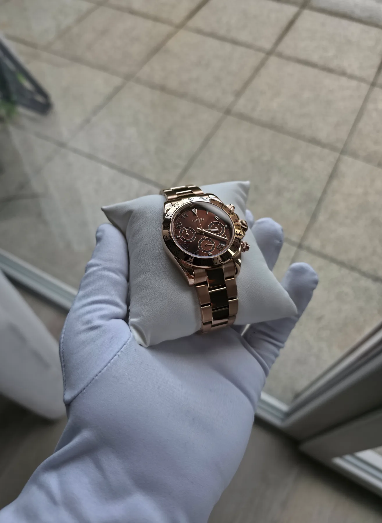 Seiko Mod Daytona Or Rose — photo 3