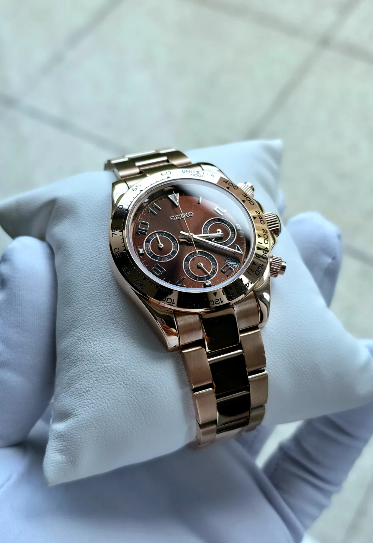Seiko Mod Daytona Or Rose — photo 4