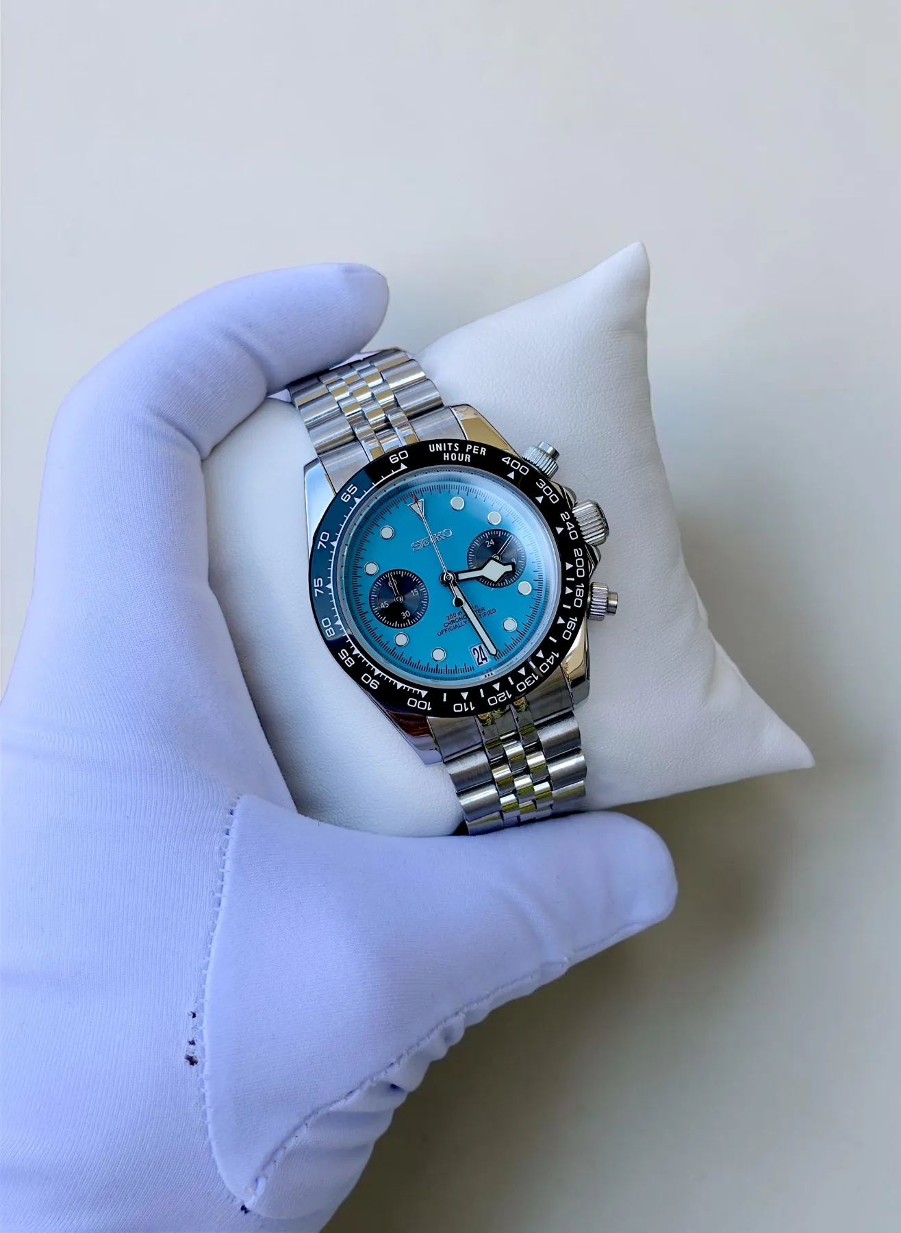 Seiko Mod Daytona Bleu Clair — photo 2
