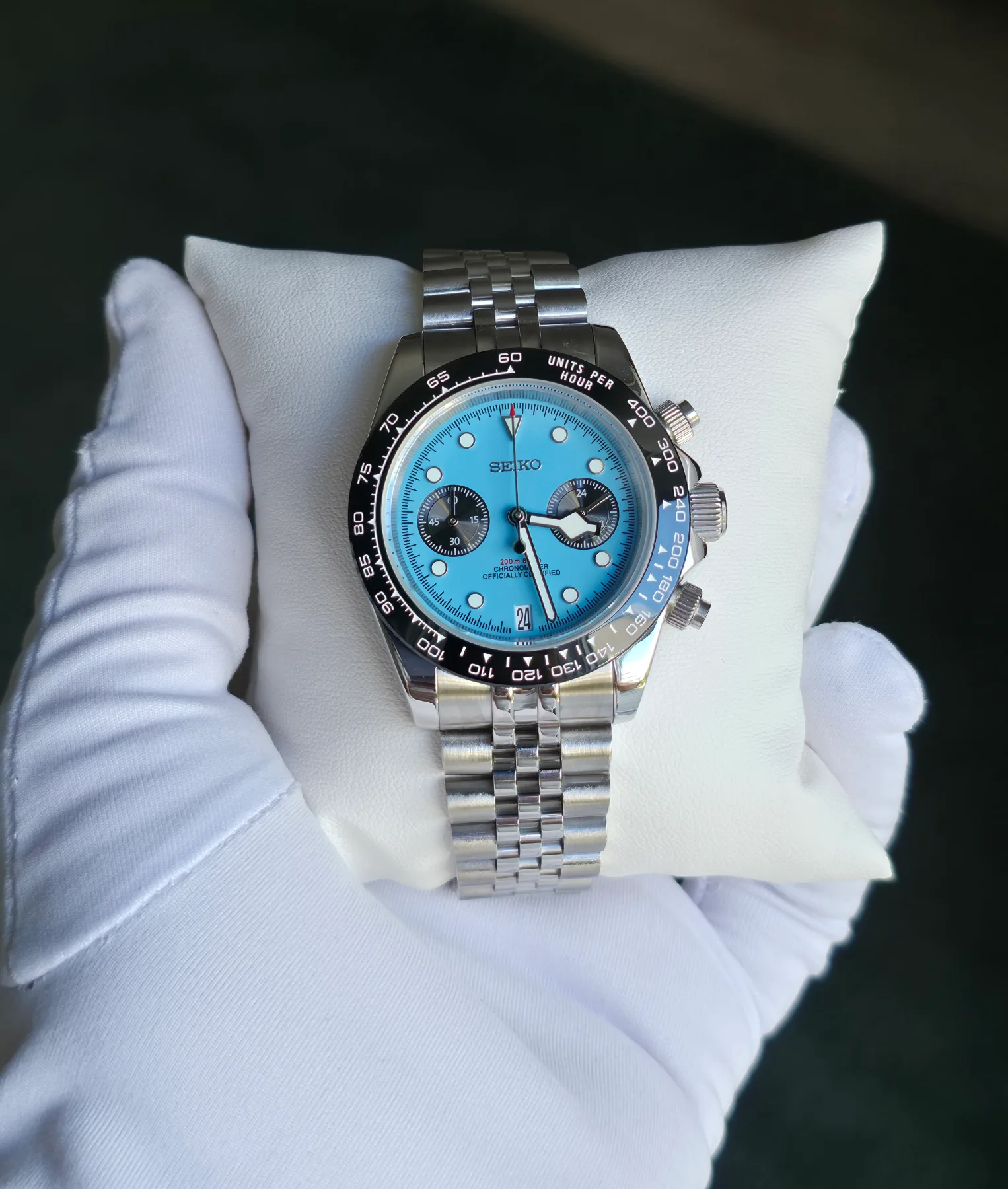 Seiko Mod Daytona Bleu Clair — photo 3