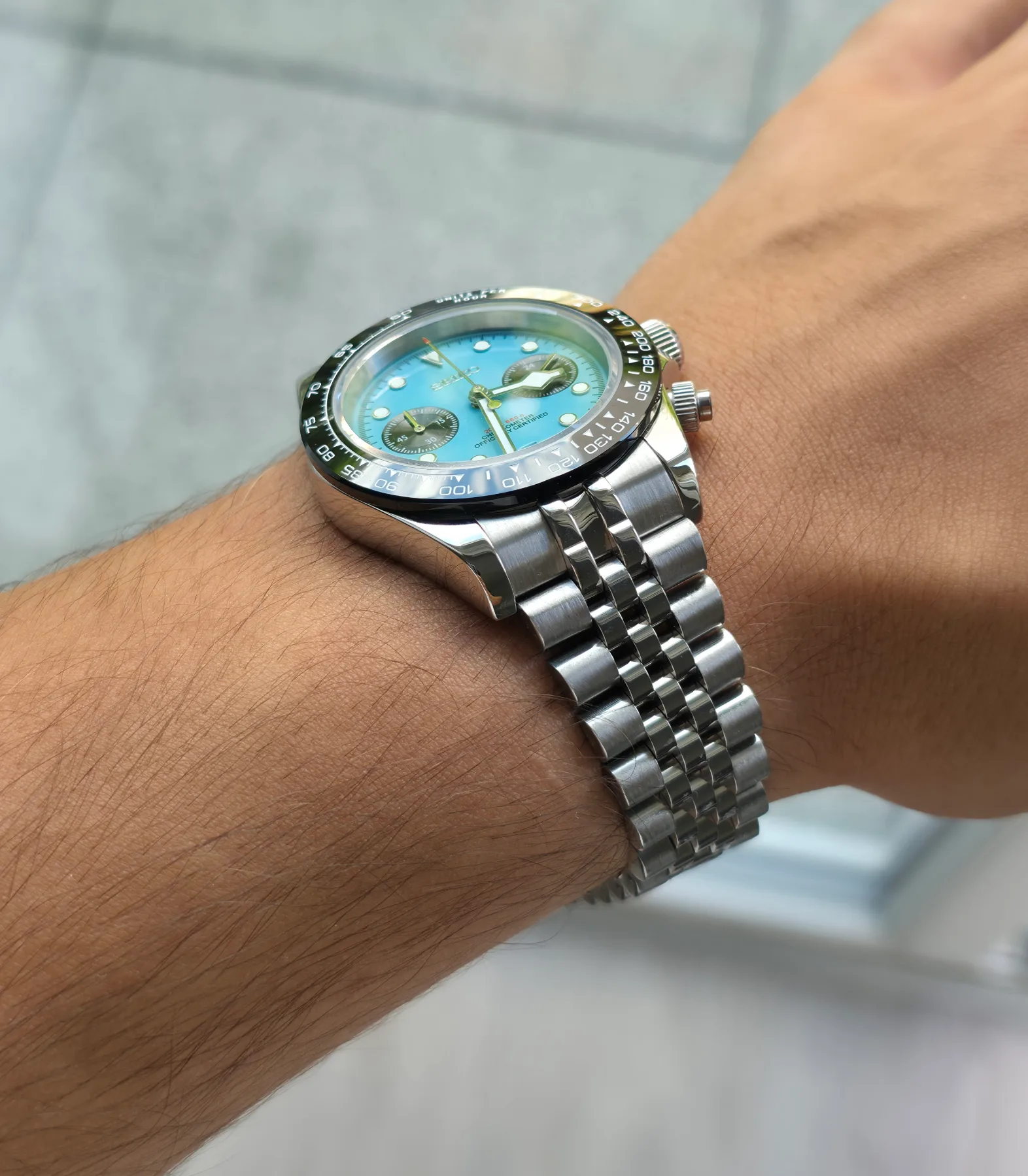 Seiko Mod Daytona Bleu Clair — photo 5
