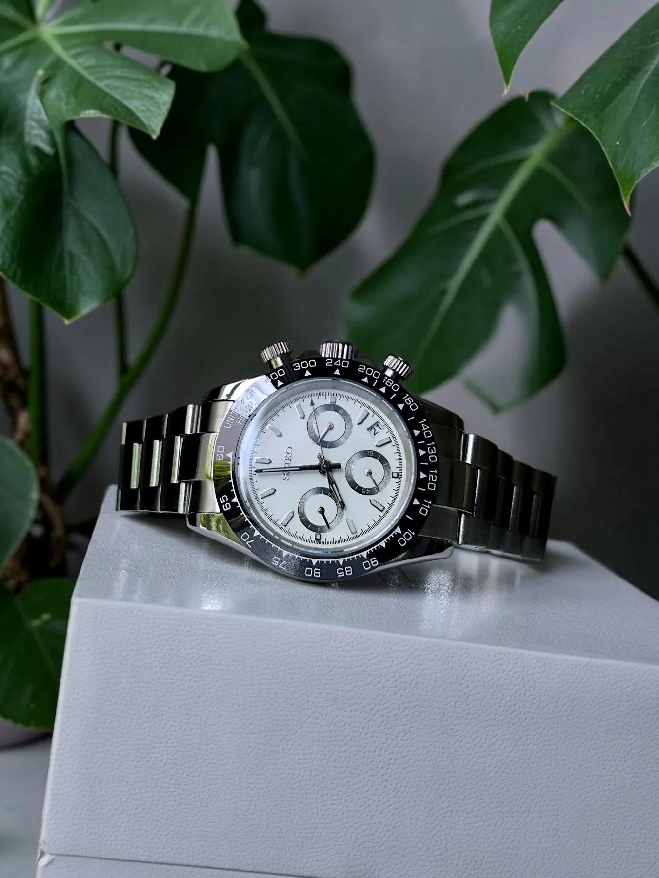 Seiko Mod Daytona Blanc