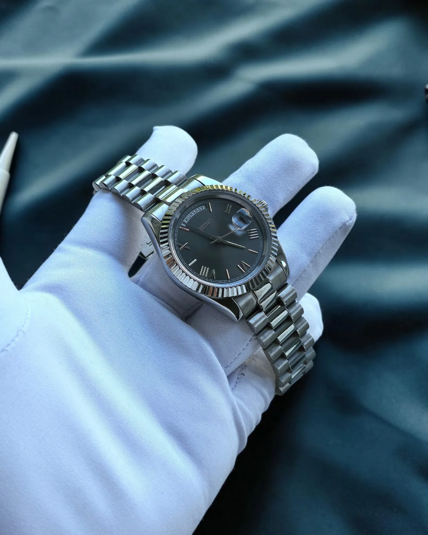 Seiko Mod Automatique Day-Date Gris Anthracite — photo 3