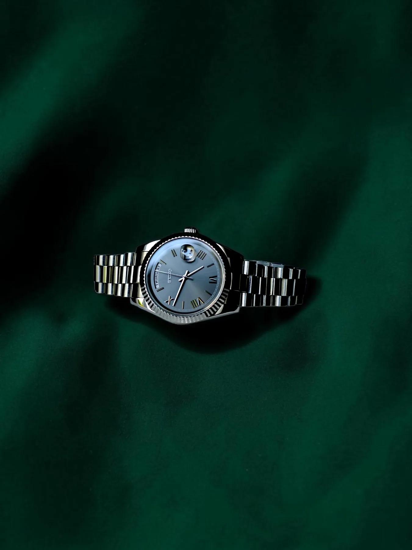 Seiko Mod Automatique Day-Date Gris Anthracite — photo 4