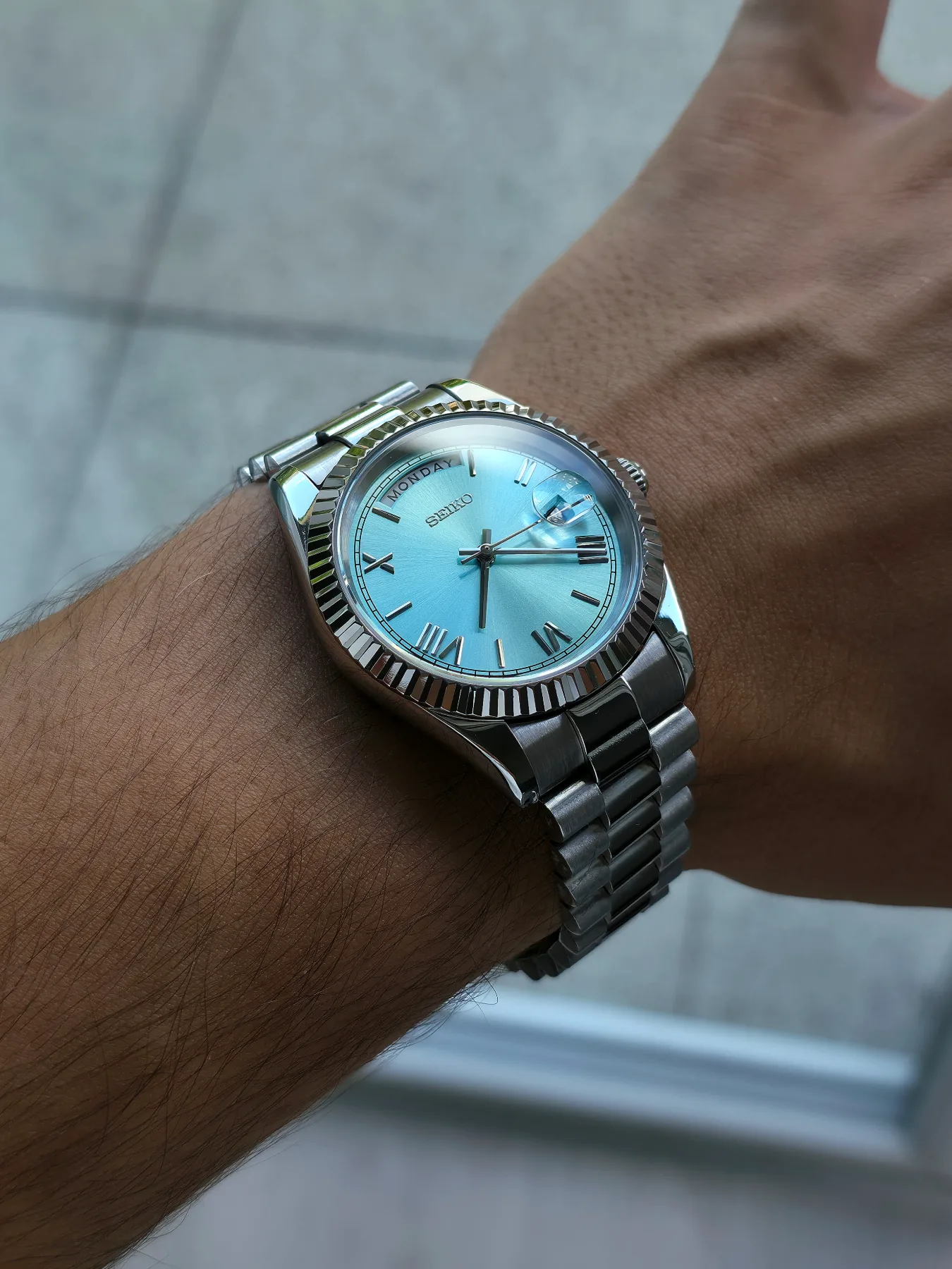 Seiko Mod Automatique Day-Date Turquoise