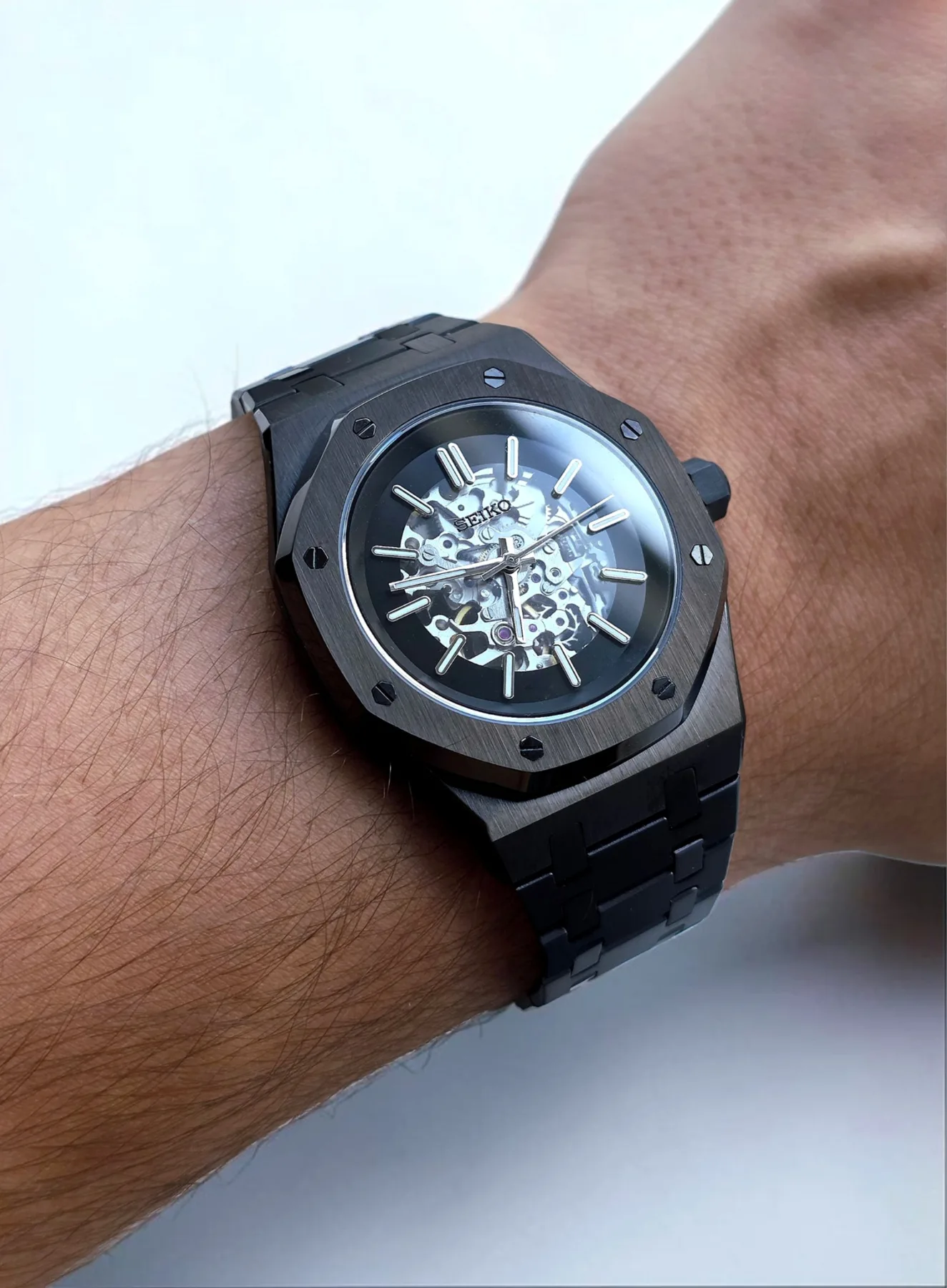 Seiko Mod Royal Oak Squelette Noire